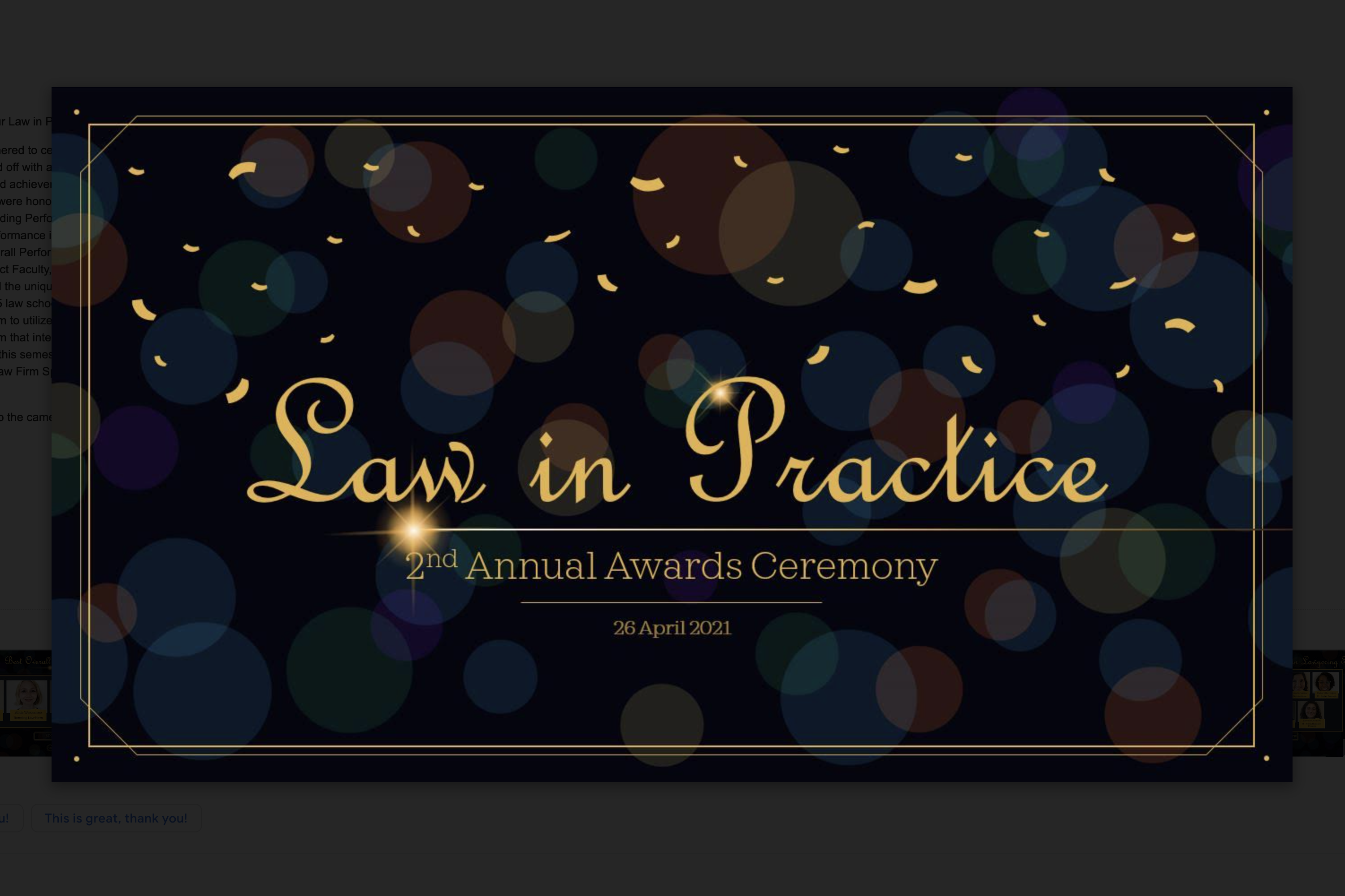Law in Practice Holds its 2nd Annual LiPPY Awards
